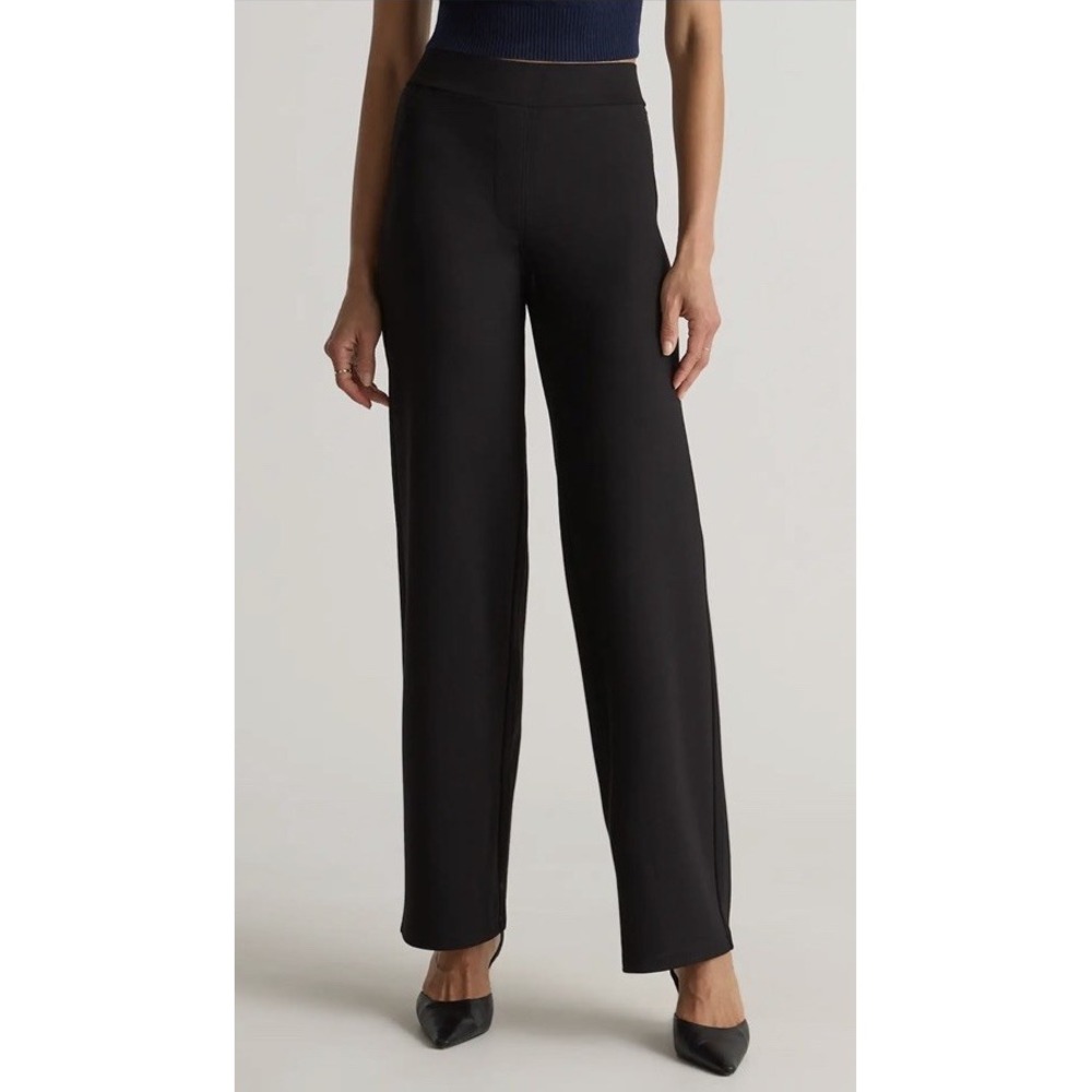 Quince Women Ultra-stretch Ponte Wide Leg Pants Black Medium NWT